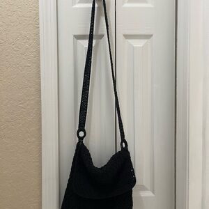 Elegant Black Crochet Shoulder Bag
